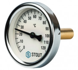 Stout Термометр биметаллический с погружной гильзой ф80 L= 50