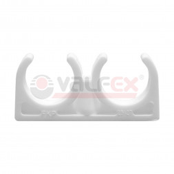 Valfex Опора двойная PP-R белая ф32/34