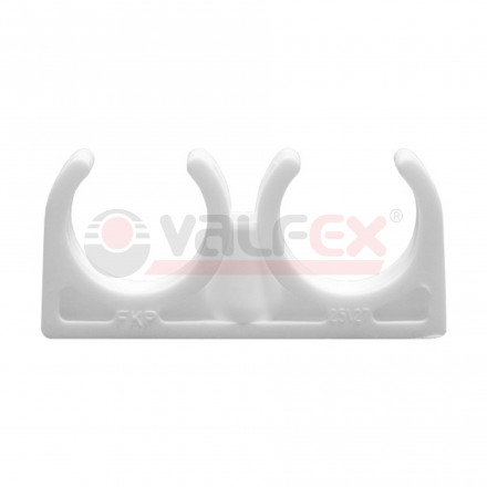 Valfex Опора двойная PP-R белая ф32/34