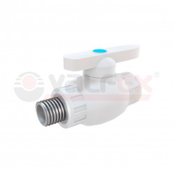 Valfex Кран шаровой PP-R комбинированный, белый ф25х3/4&quot;(НР)
