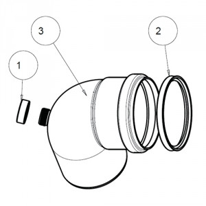 Protherm Отвод для раздельного дымохода с отверстием для проведения измерений Ø80x90° Al (белый)