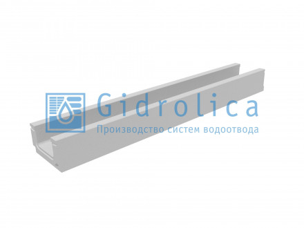 Gidrolica Лоток водоотводный бетонный коробчатый (СО-100мм) КП 100.16 (10).8(4,5) - BGF