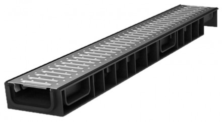 Ecoteck Лоток с решеткой стальной Standart light 100.65 h69 (кл.А15)