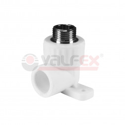 Valfex Уголок с креплением PP-R белый ф20х3/4&quot;(НР)
