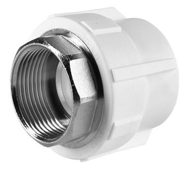 Политэк Муфта комбинированная под шестигранник PP-R белая ф40х1&quot;1/4 (ВР)