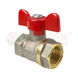 Valfex Кран шаровой никелированный для воды 1/2&quot;(ВР/ВР) ручка-бабочка