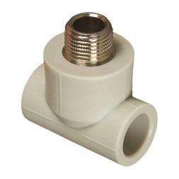 SPK Тройник комбинированный PP-R серый ф25-3/4&quot;(НР)-25