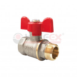 Valfex Кран шаровой никелированный для воды Optima 3/4&quot;(ВР/НР) ручка-бабочка