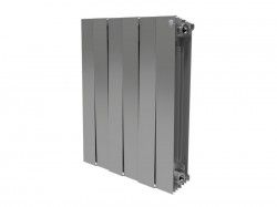 Купить Royal Thermo Радиатор биметаллический PianoForte Silver Satin 500х12 (боковое) в Москве / Радиаторы биметаллические