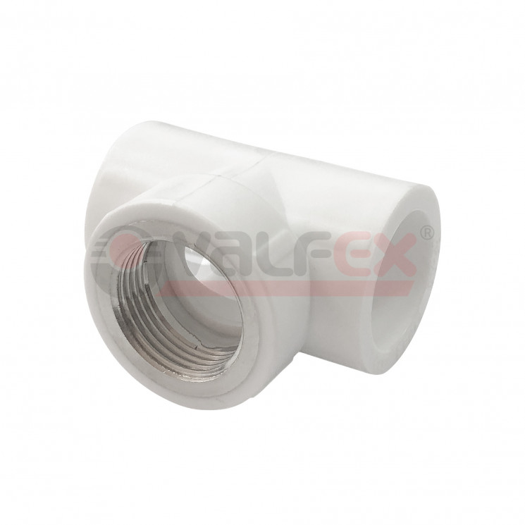 Купить Valfex Тройник комбинированный PP-R Pro белый ф32х3/4"(ВР)х32 в Москве / Полипропиленовые трубы и фитинги