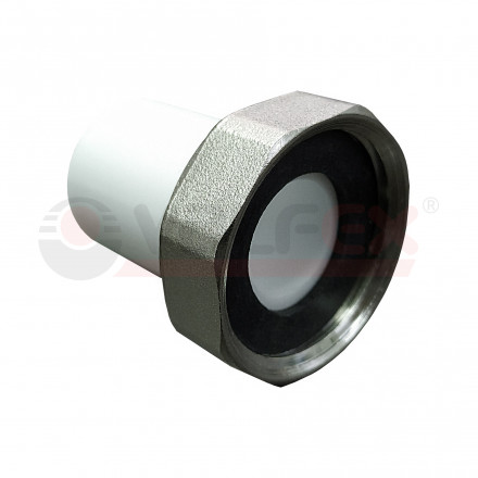 Valfex Штуцер с накидной гайкой PP-R белый ф25x1&quot;