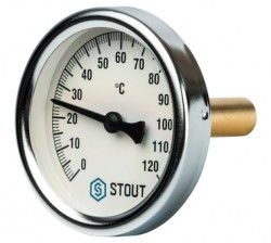 Купить Stout Термометр биметаллический с погружной гильзой ф80 L= 50 в Москве / Манометры и термометры