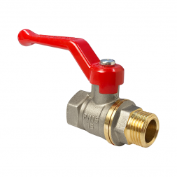 Valfex Кран шаровой никелированный для воды 1/2&quot;(ВР/НР) ручка-рычаг
