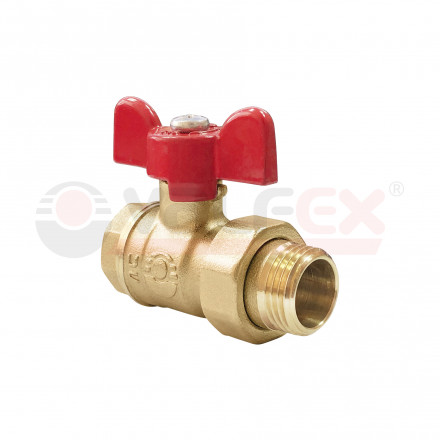 Valfex Кран шаровой латунный с американкой для воды Optima 3/4&quot;(ВР/НР) ручка-бабочка