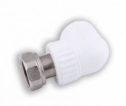Купить Imperial Уголок с накидной гайкой PP-R белый ф25х3/4" в Москве / Полипропиленовые трубы и фитинги