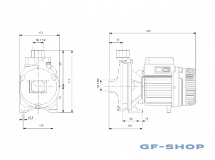 Grundfos Насос поверхностный центробежный NS 3-40