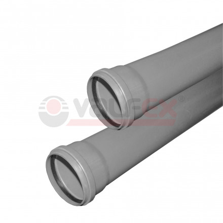 Valfex Труба канализационная с раструбом Optima (серая) ф50х1,5х2,0м