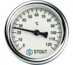 Купить Stout Термометр биметаллический с погружной гильзой ф63 L= 50 (160) в Москве / Манометры и термометры