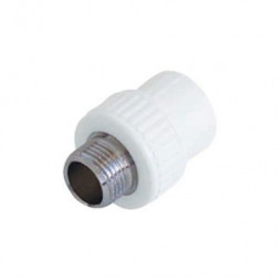 Kalde Муфта комбинированная PP-R белая ф20х3/4&quot;(НР)