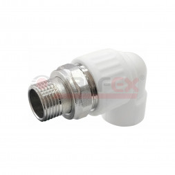 Valfex Уголок для радиатора с американкой PP-R белый ф25х1/2&quot;(НР)
