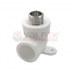 Valfex Уголок с креплением PP-R Pro белый ф25х1/2&quot;(НР)