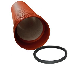 Купить Политэк Труба двухслойная ф233/200 SN8 (6м) с раструбом (в т.ч. кольцо) в Москве / Дренаж