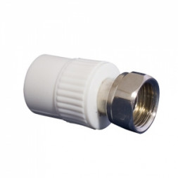 Kalde Муфта комбинированная с накидной гайкой PP-R белая ф20х1/2&quot;(НР)