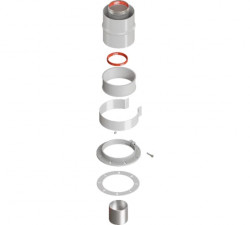Купить Rommer Начальный участок вертикальный коакс. 60/100 (Bosch, Buderus, Navien S/C/E, Baxi ECO Nova/Classic, Baltur, Лемакс, Fondital) в комплекте фланец в Москве / Комплектующие и автоматика для котлов