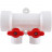 Kalde Коллектор PP-R с запорными кранами на 2 выходов (цвет ручек красный)