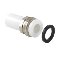 Valtec Патрубок с накидной гайкой PP-R белый ф20x3/4&quot;