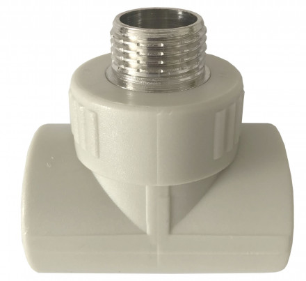 Политэк Тройник PP-R серый ф20x3/4&quot;(НР)