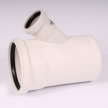 Rehau Тройник канализационный Raupiano Plus белый ф110х50х45°