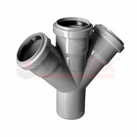 Valfex Крестовина канализационная серая ф110х110х110х45°