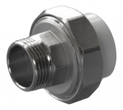 Политэк Муфта разъемная PP-R белая ф25х3/4&quot;(НР)