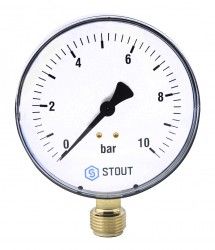 Купить Stout Манометр радиальный ф80-10-1/2" в Москве / Манометры и термометры
