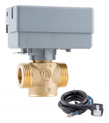 Stout 3-Ходовой компактный зональный клапан,сервопривод 230V,с кабелем 1м,НР11/4&quot;Kv8