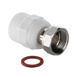 Valtec Соединитель с накидной гайкой PP-R белый ф25х3/4&quot;(ВР)
