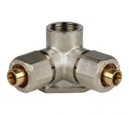 Stout Тройник винтовой настенный с креплением ф16x16х1/2&quot;