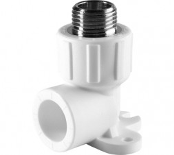 Политэк Уголок с креплением PP-R белый ф20х1/2&quot;(НР)