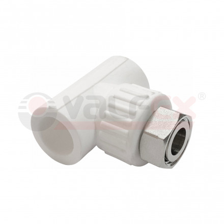 Valfex Тройник с накидной гайкой PP-R белый ф25х3/4&quot;