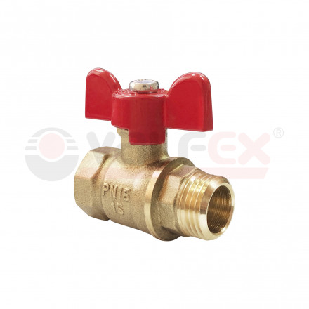 Valfex Кран шаровой латунный для воды Optima 3/4&quot;(ВР/НР) ручка-бабочка