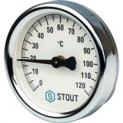 Купить Stout Термометр биметаллический с погружной гильзой ф63 L= 75 в Москве / Манометры и термометры