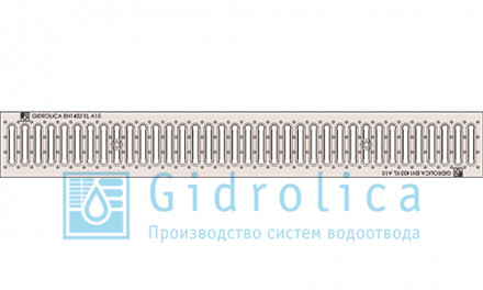 Gidrolica Решетка водоприемная Standart РВ-10.13,6.100 - штампованная стальная оцинкованная с отверстиями для крепления, кл. А15