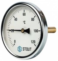Купить Stout Термометр биметаллический с погружной гильзой ф100 L= 50 в Москве / Манометры и термометры