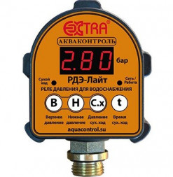 Акваконтроль Реле давления воды электронное Extra РДЭ-Лайт (1,5квт; G1/2; 5%)