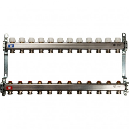 Stout Коллекторная группа без расходомеров 1&quot;x3/4&quot; - 13 выходов