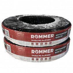 Rommer Труба из сшитого полиэтилена с кислородным слоем PEX-a 25х3,5 (бухта 50 метров), серая