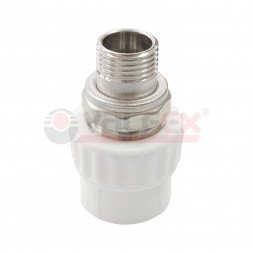 Valfex Муфта с американкой для радиатора PP-R белая ф25x3/4&quot;(НР)