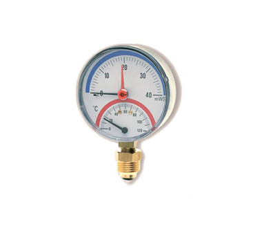 Watts Термоманометр вертикальный 80- 1/2-120°C-10bar