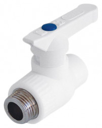 Kalde Кран шаровой PP-R комбинированный, белый ф20х1/2&quot;(НР)